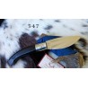 Coltello sardo a lama larga, lama 11,5 cm effetto specchio-satinato, manico in corno di bufalo