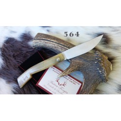 Coltello da scanno corrina in stile antico sardo, lama 9 cm, manico corno di montone