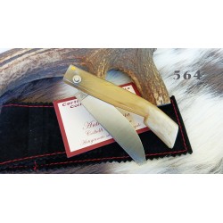 Coltello da scanno corrina in stile antico sardo, lama 9 cm, manico corno di montone