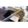 Coltello da scanno corrina in stile antico sardo, lama 9 cm, manico corno di montone