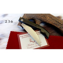 Coltello da scanno corrina in stile antico sardo, lama 9 cm, manico corno di montone